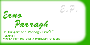 erno parragh business card